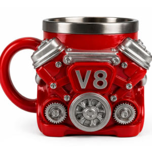Kubek V8 Czerwony – kubek 3D dla fanów mocy i stylu