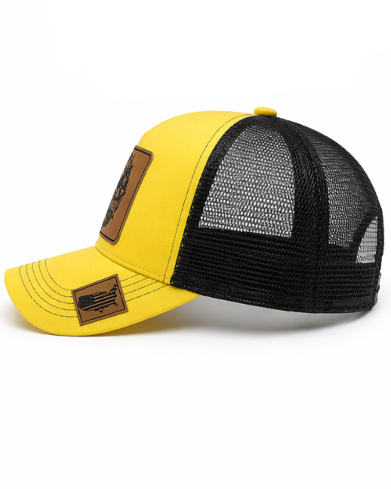 Czapka Trucker Mutanci Transportu żółto-czarna z naszywką - obrazek 3
