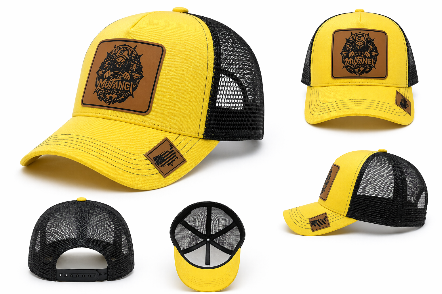 Czapka Trucker Mutanci Transportu żółto-czarna z naszywką